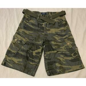 ACROSS THE POND MENS CAMO COTTON CARGO SHORTS SIZE 32